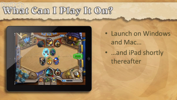 Slide de présentation de Hearthstone: Heroes of Warcraft à la PAX East (22 mars 2013).